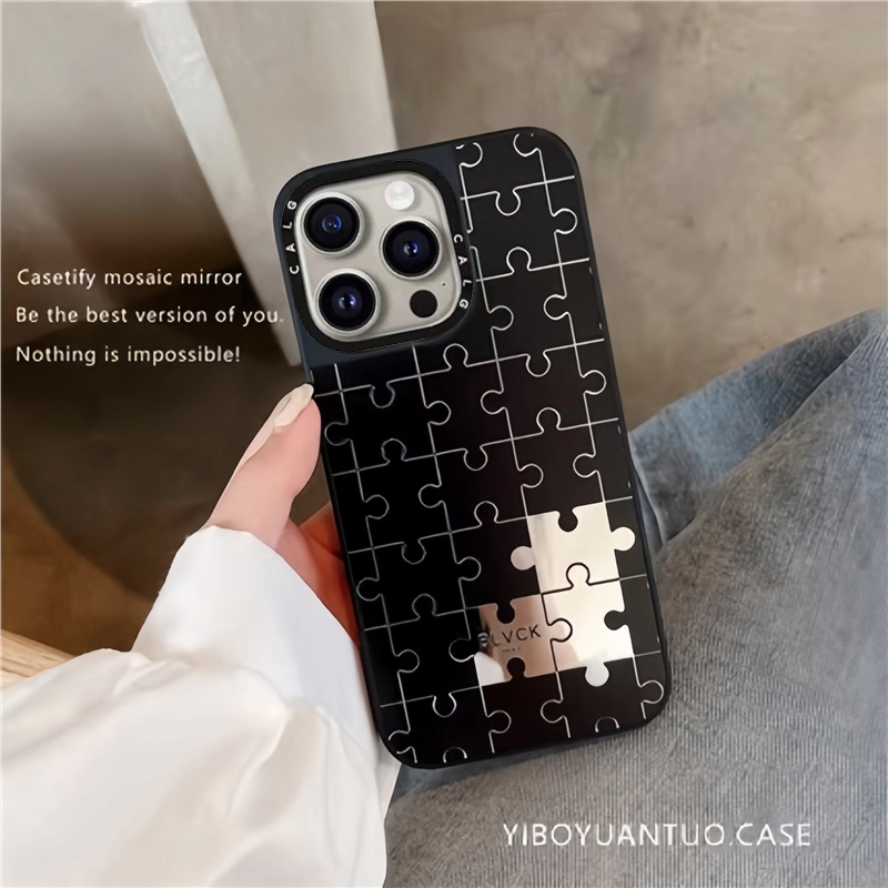 CALG自定义BLVCK拼图适用苹果手机壳iphone11 12 13 14 15 16 17promax新款外壳高级感小众磁吸2025网红爆款