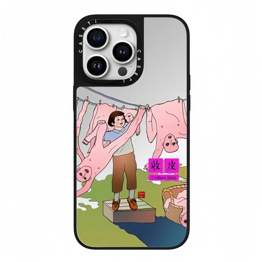 caseti联名香港异世界Vivian Ho收皮插图fy苹果手机壳iphone11 12 13 14 15 16promax磁吸新款全包保护套