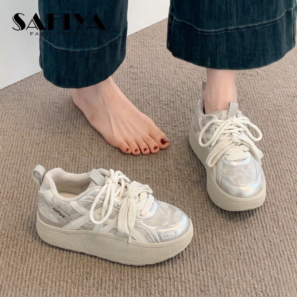索菲娅Safiya2026春季新款复古德训鞋真皮休闲百搭板鞋女厚底真皮