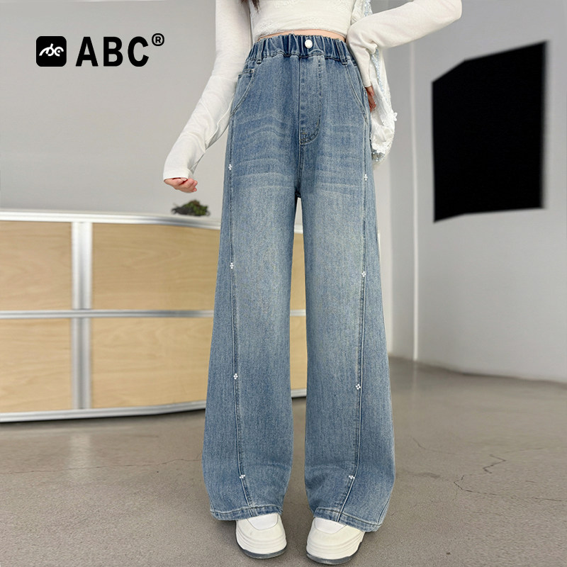 ABC女童春秋裤子中大童直筒裤