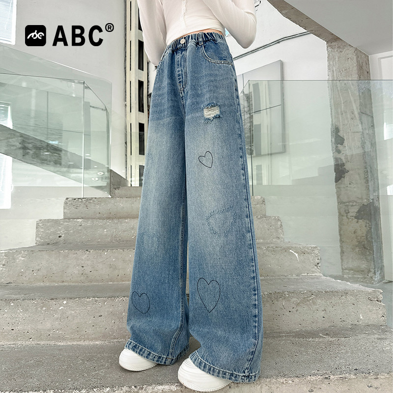 ABC女童春秋裤子中大童牛仔裤