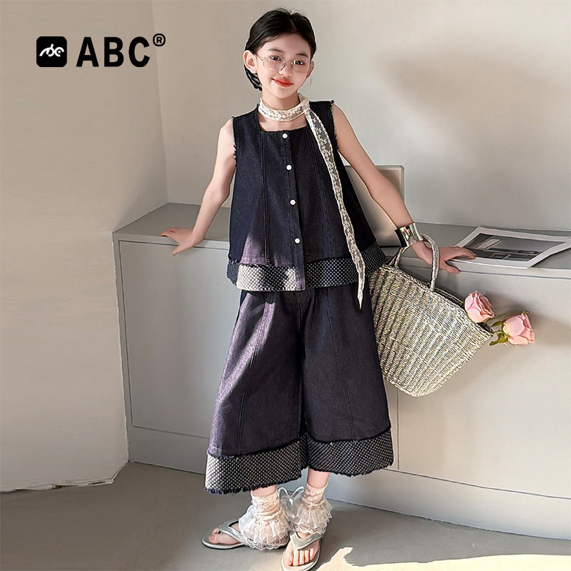 ABC女童夏季牛仔两件套2026新款