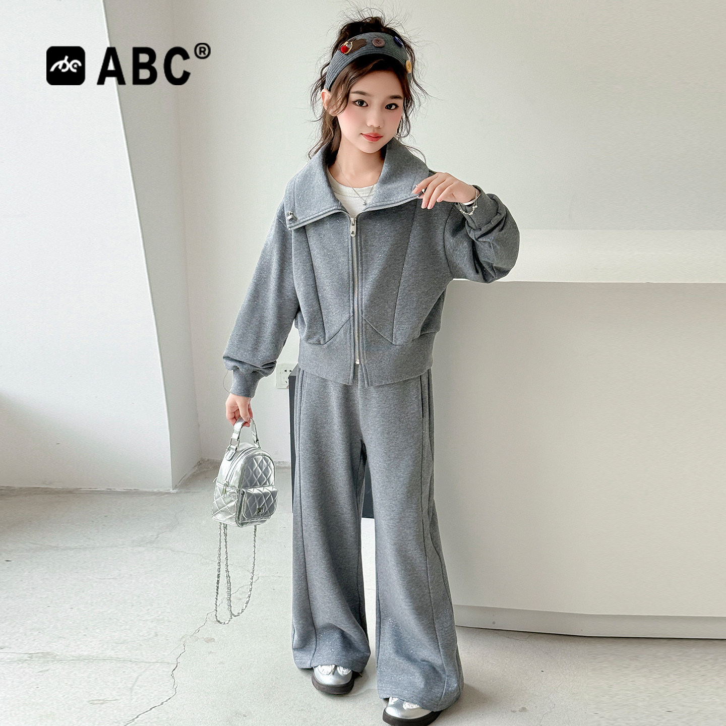 ABC女童春秋运动裤两件套新款