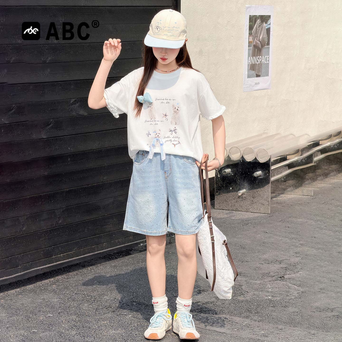 ABC女童夏季韩系印花两件套