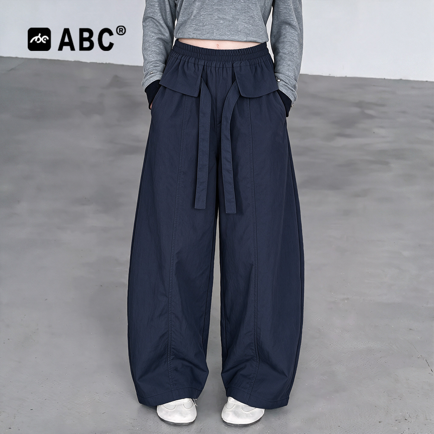 ABC女童春秋弯刀阔腿裤2026款图片