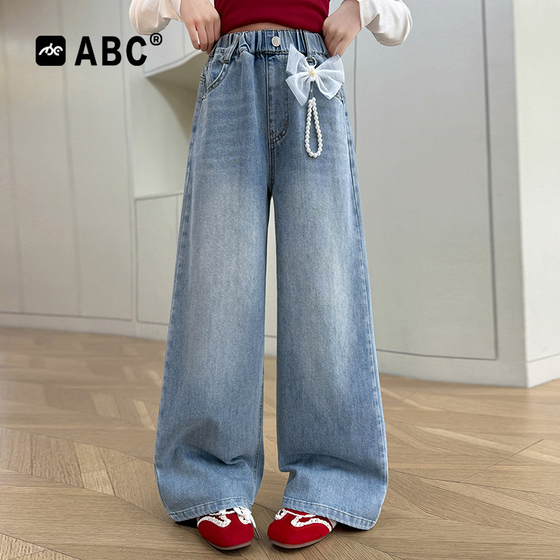 ABC女童春秋裤子中大童阔腿裤