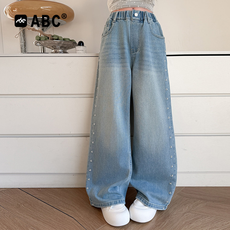 ABC女童春秋裤子中大童牛仔裤