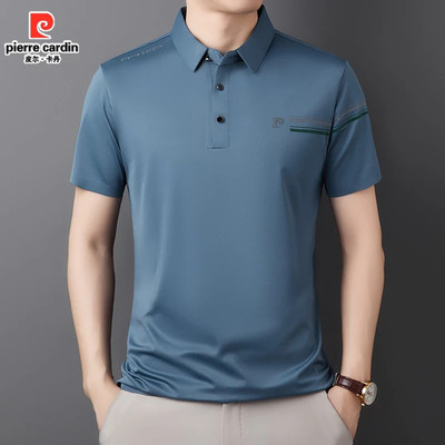 皮尔卡丹桑蚕丝短袖翻领POLO衫