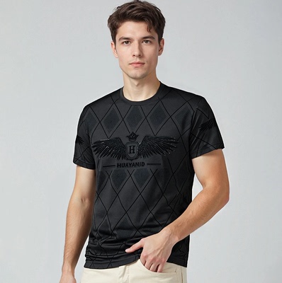 皮尔卡丹高档桑蚕丝男士T恤