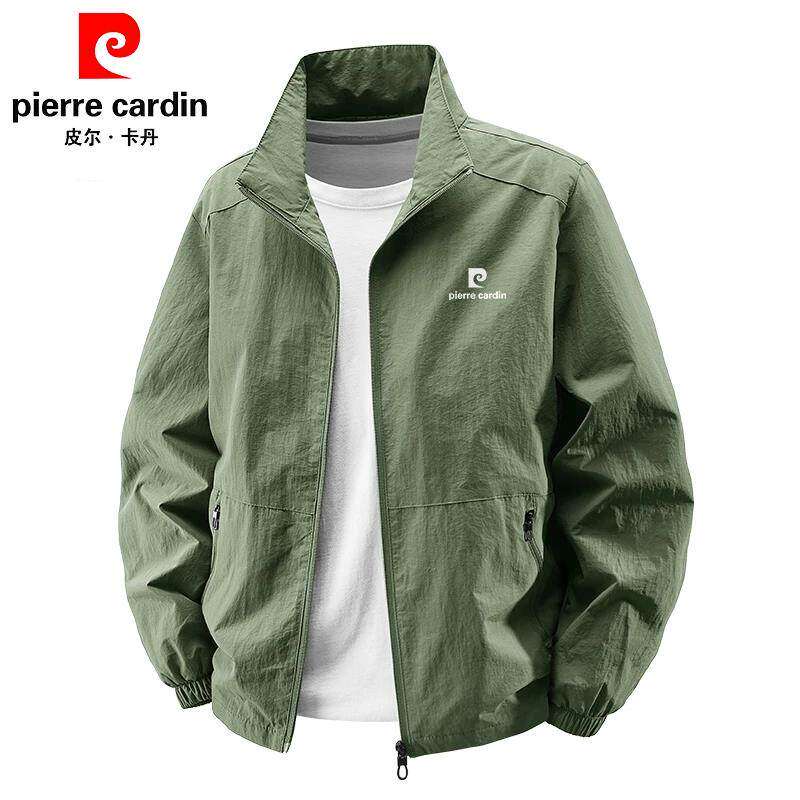 皮尔卡丹春秋季新款立领夹克外套男士休闲百搭宽松大码户外茄克装