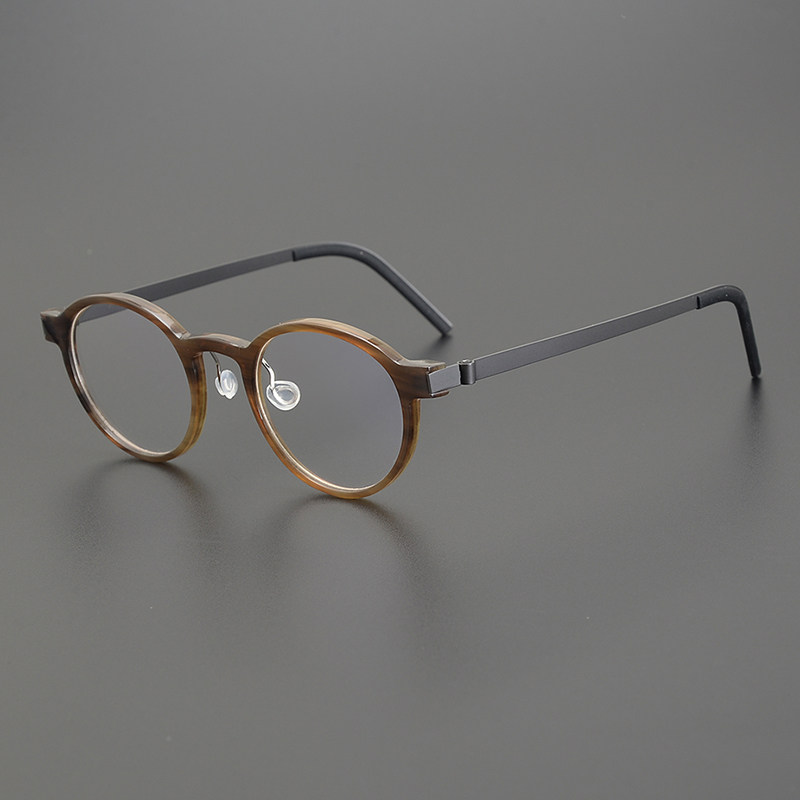 高端牛角眼镜框手工牛角眼镜架复古椭圆形超轻近视眼镜男女款