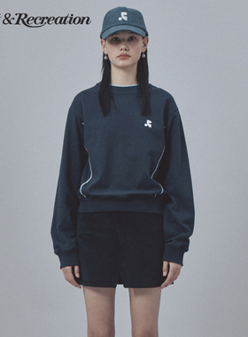 RestandRecreation官方2025秋冬RR圆领logo印花套头卫衣