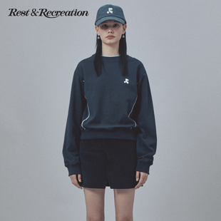 RestandRecreation官方2026春季 RR圆领logo印花套头卫衣女 新款