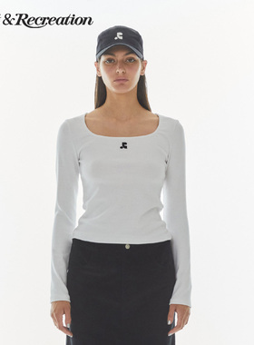 RestandRecreation大方领修身上衣2025秋季新款RR收腰正肩长袖T恤