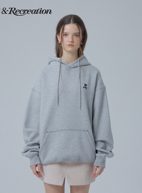 RestandRecreation官方2025秋冬RR印花logo加绒连帽套头卫衣男女