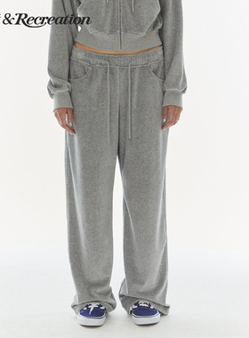 RestandRecreation官方拖地长裤2025秋季新款RR抽绳垂感休闲裤子