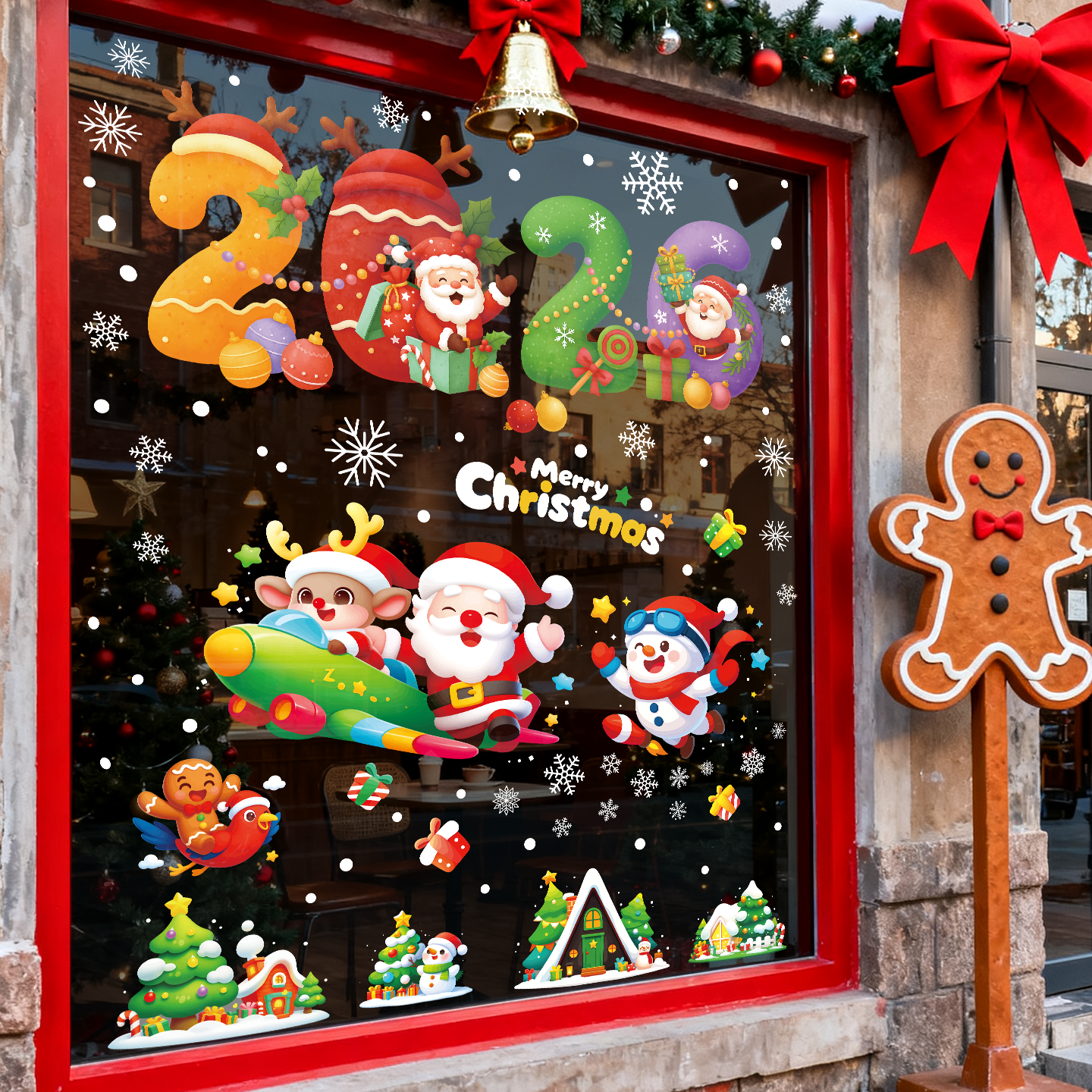 2026圣诞节装饰玻璃贴纸