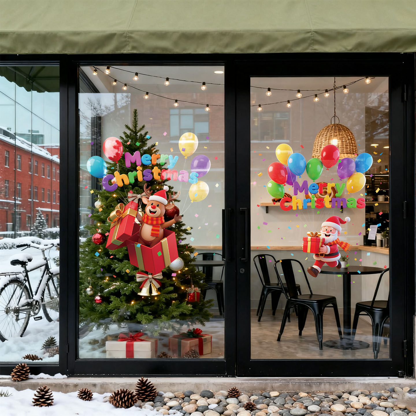 2026圣诞节装饰玻璃贴纸