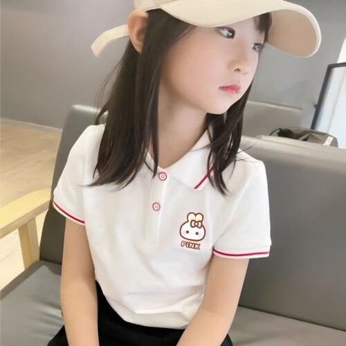 儿童棉质POLO衫短袖夏装2026新款女童童夏款学院风小女孩翻领T恤