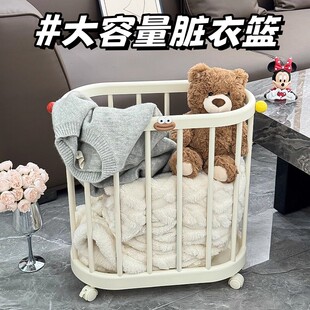 家用脏衣篮防水浴室瑜伽垫健身器材收纳筐大容量窄缝脏衣篓带轮子