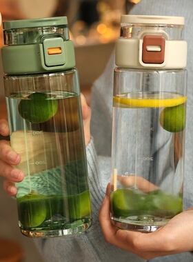 德国耐高温tritan水杯男生高颜值塑料运动骑行便携防摔夏天泡茶杯