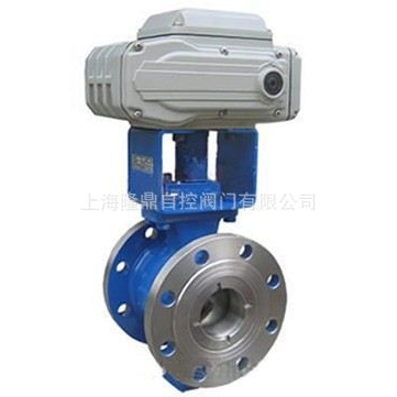 中隆鼎控供应VQ947F/H电动法兰V型球阀 ZAJV电动V型调节球阀价格