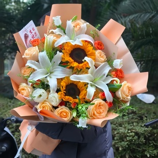 向日葵花束毕业成人礼退伍鲜花礼物同城速递送朋友长辈爱人老师