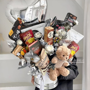 生日零食花束鲜花速递送女友爱人儿童礼物花店全国同城配送