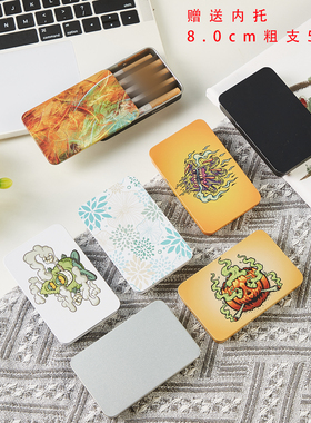 粗支装烟盒5支装抽拉盒新款便携式烟盒精致金属烤漆滑盖高端烟具