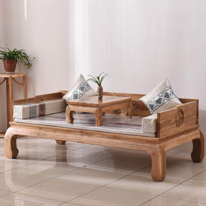 罗汉床新中式沙发老榆木罗汉床客厅沙发床榻两用禅意躺椅简约客厅,住宅家具,罗汉床,淘宝优惠券,粉丝福利购,淘宝优惠卷