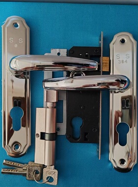 高端铝合金窄体门锁铝塑平开门锁执家用锁90光企门锁6030卧室全套