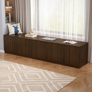 实木飘窗柜家用阳台柜窗台柜落地柜矮柜储物柜收纳柜长条柜子定制