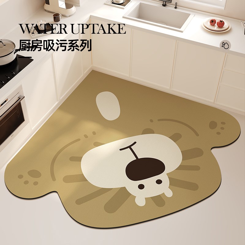 卡通厨房速干地垫防滑吸水可擦硅藻泥吸水垫N门口耐脏脚垫家用地