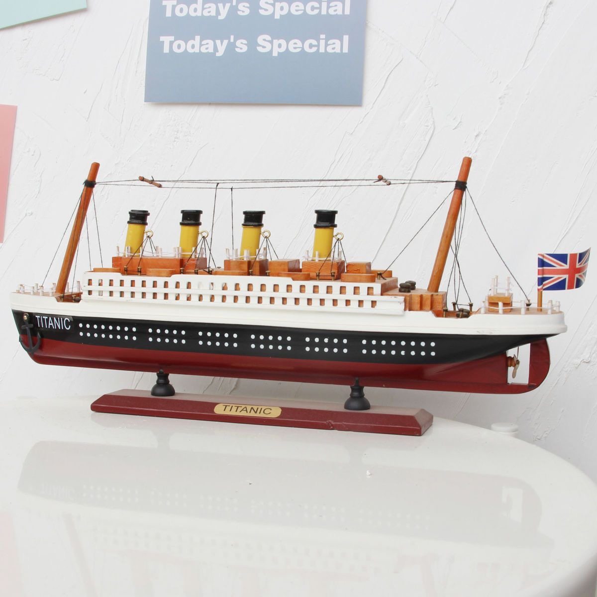 泰坦尼克号模型木质帆船装饰品客厅彷真游轮成品轮船精品家居摆饰