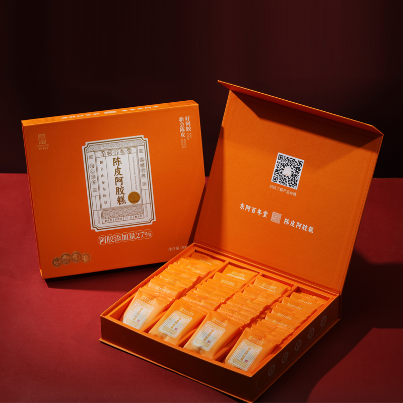 百年堂陈皮阿胶糕27%即食阿胶糕固元膏糕礼品盒装300克/盒正宗