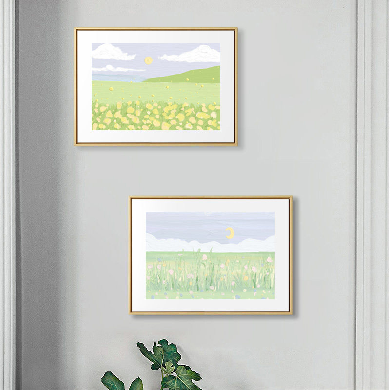 风景电表箱装饰画肌理花卉小清新客厅挂画L配电箱多媒体电闸遮挡