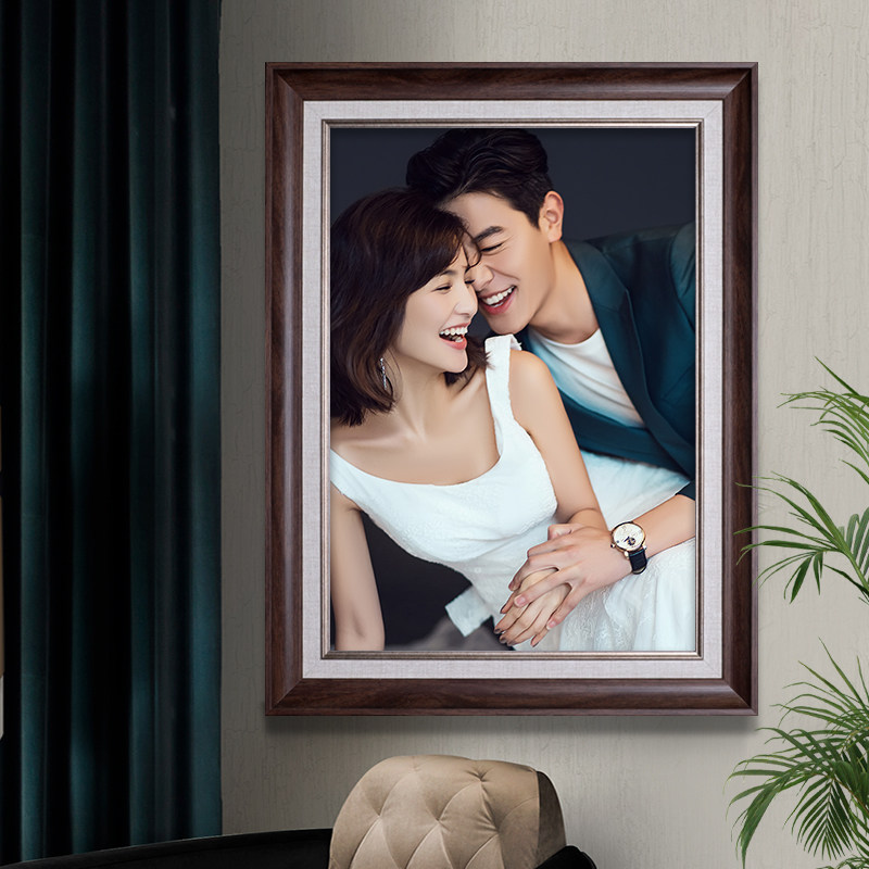 洗照片做b成相框挂墙20寸加婚纱照16照片冲印大尺寸放大24画框定