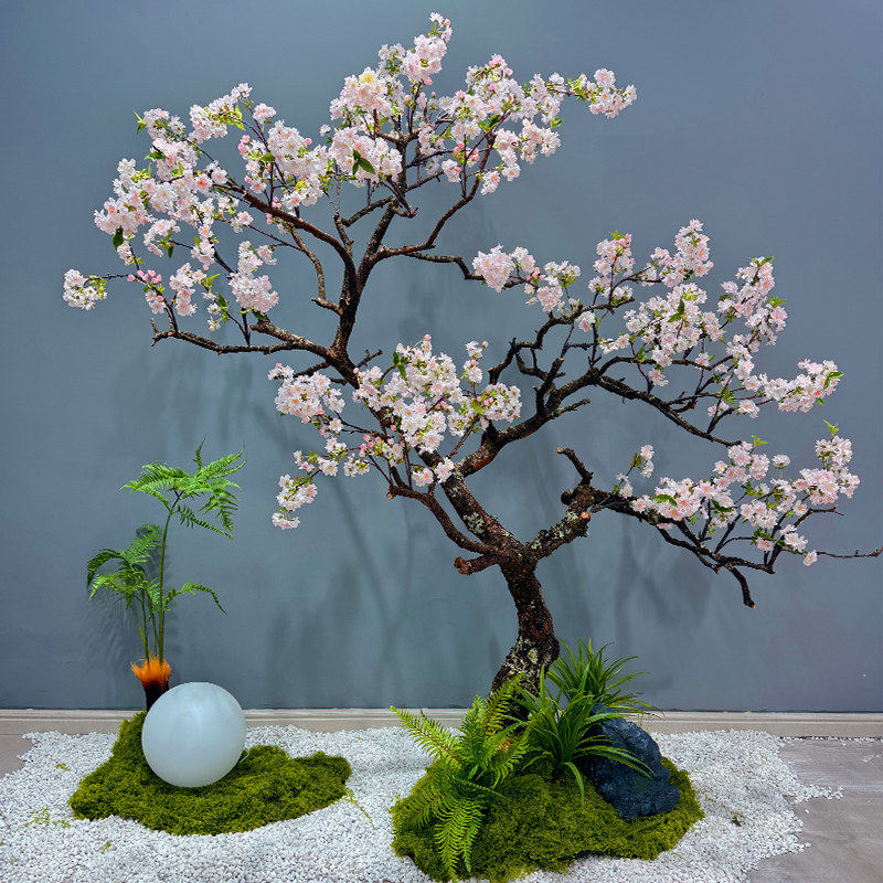 大型仿真梨花树假桃花梅花迎春花许愿树白色大型室内植物花艺布景