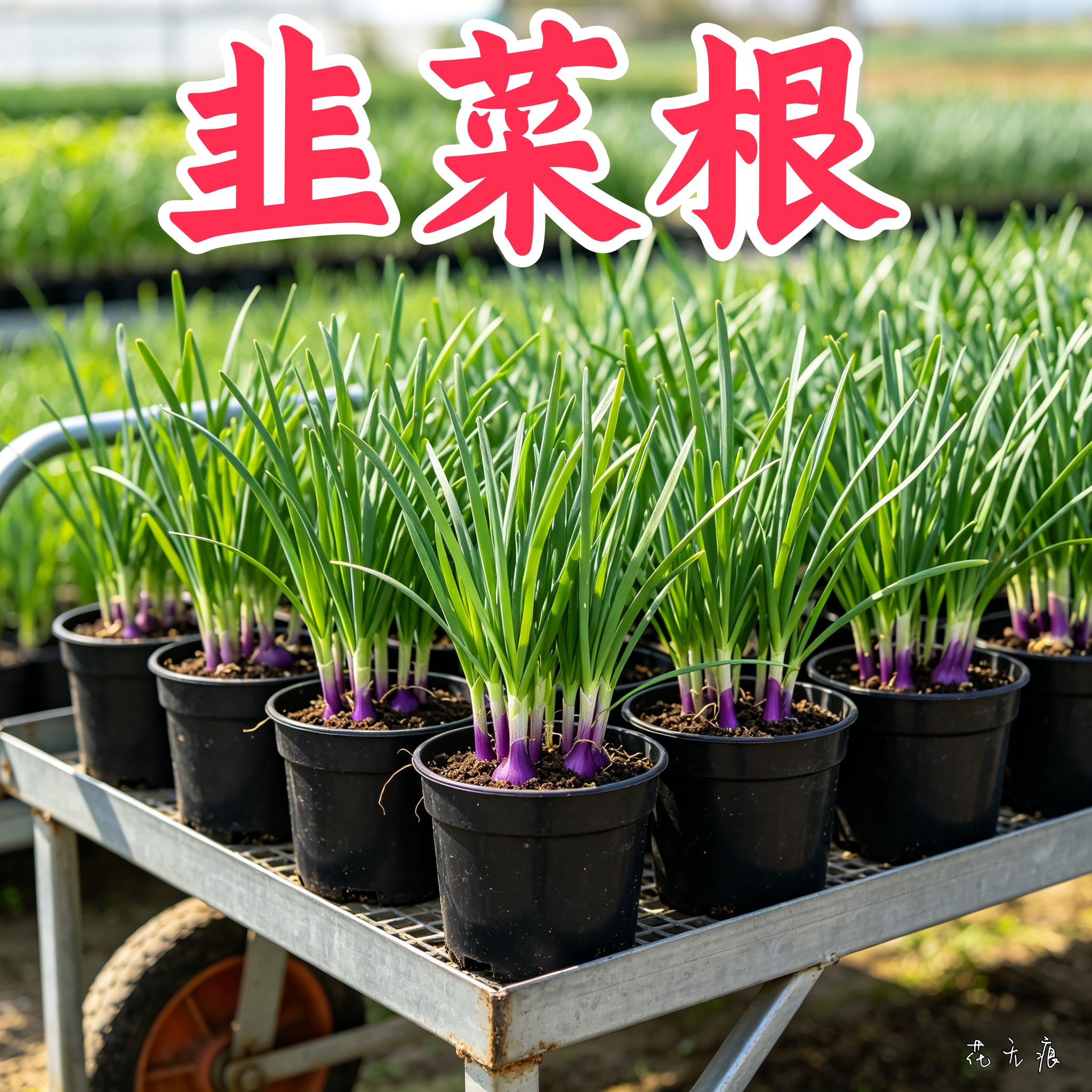 韭菜根苗带土现挖宽叶紫根韭菜苗紫红根四季阳台盆栽本地老品种子