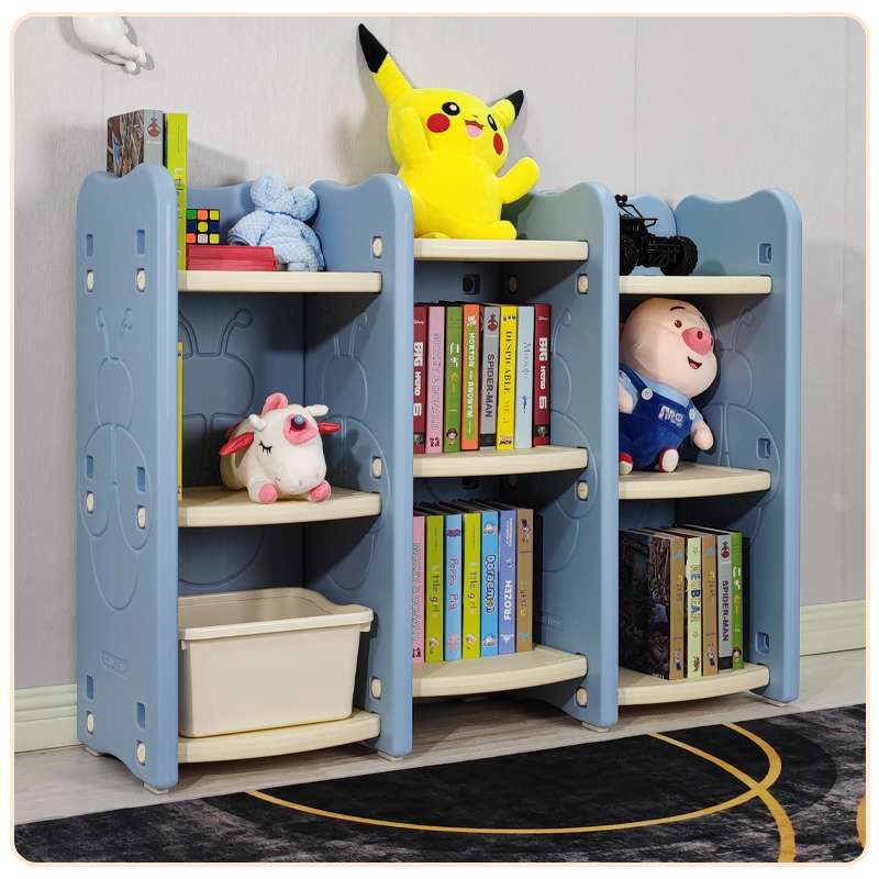 W7儿童书架 家用宝宝组合落地书柜 幼儿园绘本置物架玩具收纳