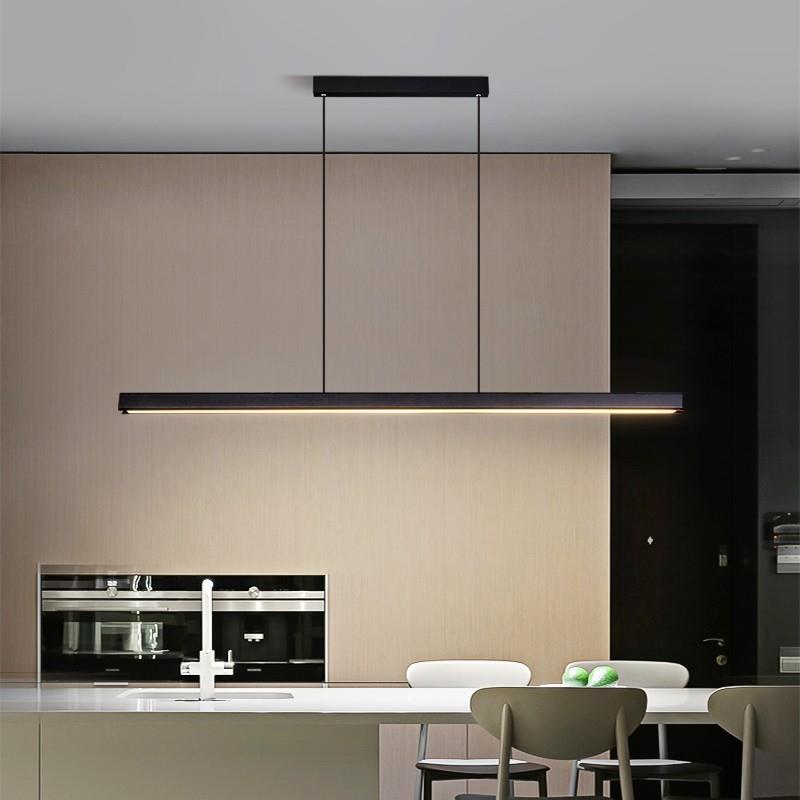 北欧设计师极简餐厅吊灯非进口办公室餐桌一字长条灯吧台中山灯具