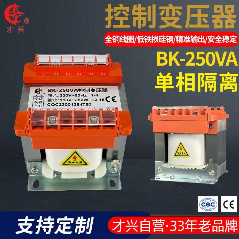 才兴BK-250VA小型控制变压器250W380v220v变36v24v110v交流火牛