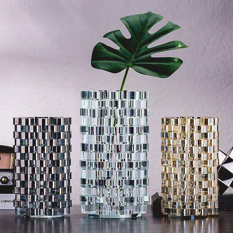 简约现代轻奢透明水晶叠饼花瓶花器样板间售楼部客厅餐桌组合装饰,机械设备,其他机械设备,淘宝优惠券,粉丝福利购,淘宝优惠卷