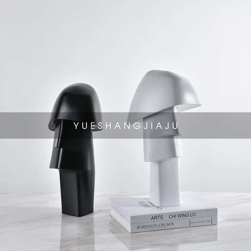 轻奢现代抽象蘑菇树脂摆件桌面客厅书房样板间售楼处玄关软装饰品