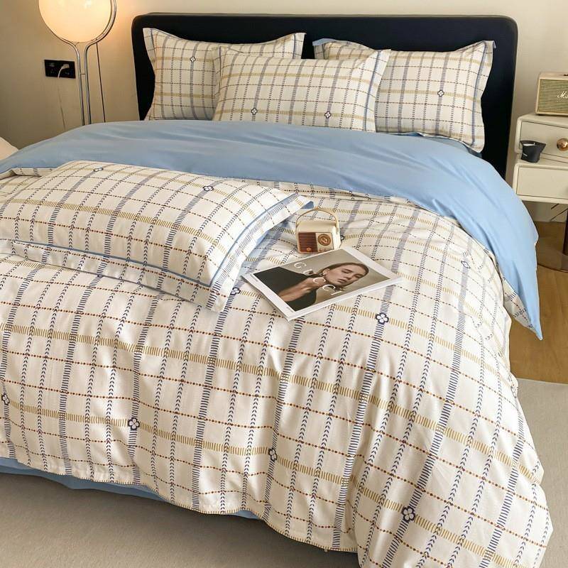 高档80支全棉四件套100纯棉床单床笠被套被罩田园风卧室床上用品