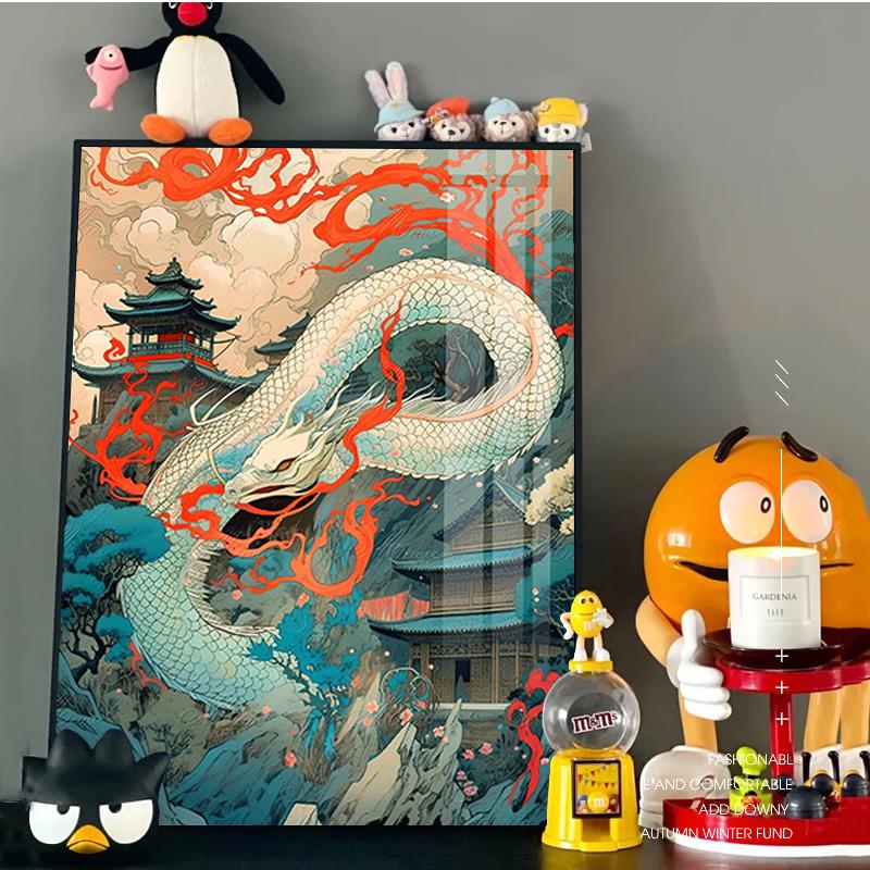 山海经腾蛇十字绣钻石画手工制作客厅卧室挂画2023年新款满绣刺绣
