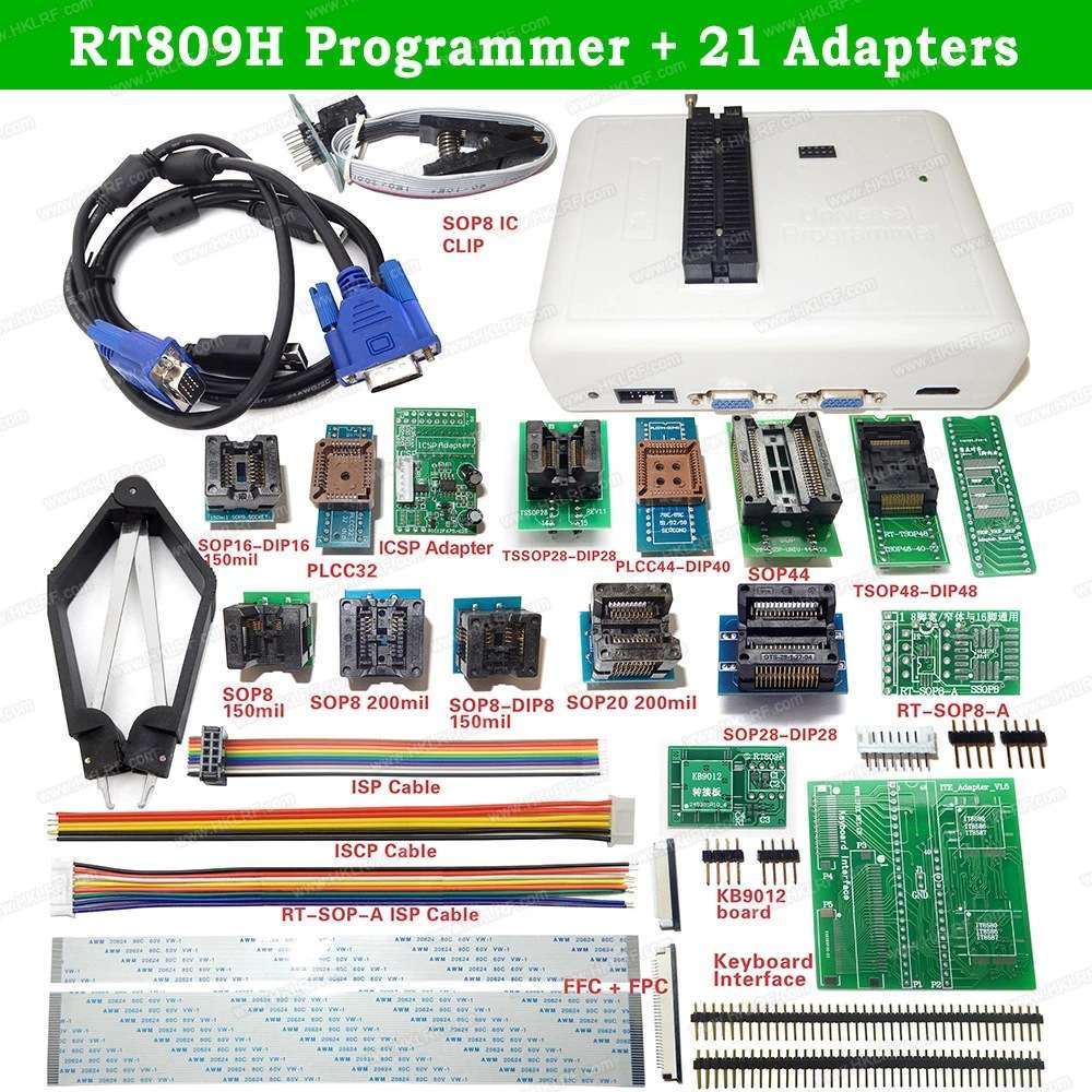 通用usb编程器rt809h，21项，emmc-nand flash bios eeprom