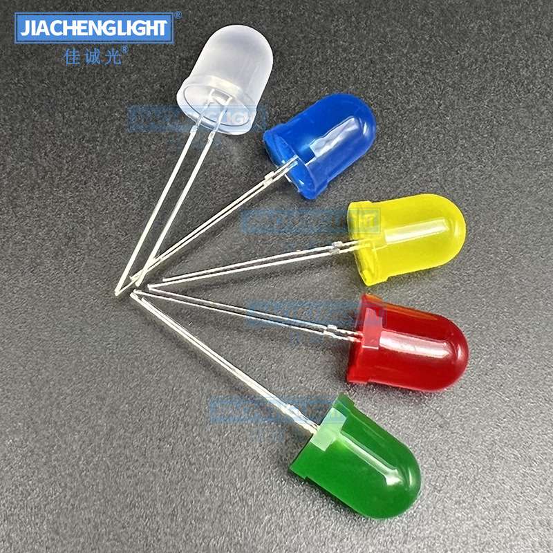 f10mm红发红绿发绿黄发黄蓝色雾状白光led指示灯发光灯珠散光圆头