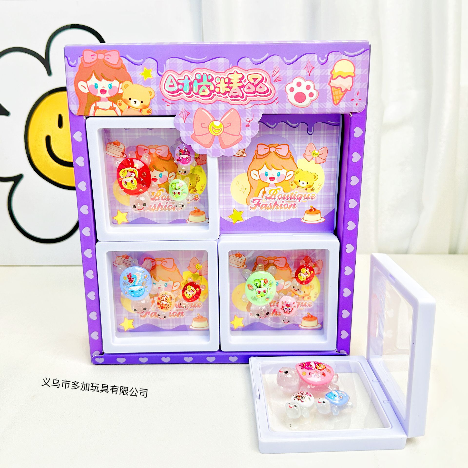 B精品盒装蛇来运转乌龟一大两小 盒装铃铛 挂件树脂摆件公仔玩具