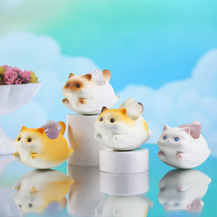 可物桌面装 猫猫乐悠悠水晶摆件新款 饰品直销创意玩偶